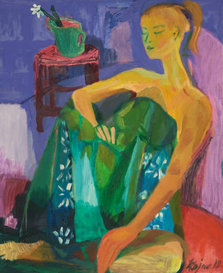 Dziewczyna z białym kwiatem