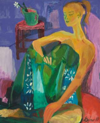 Dziewczyna z białym kwiatem