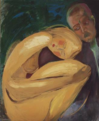 Z mężczyzną w tle